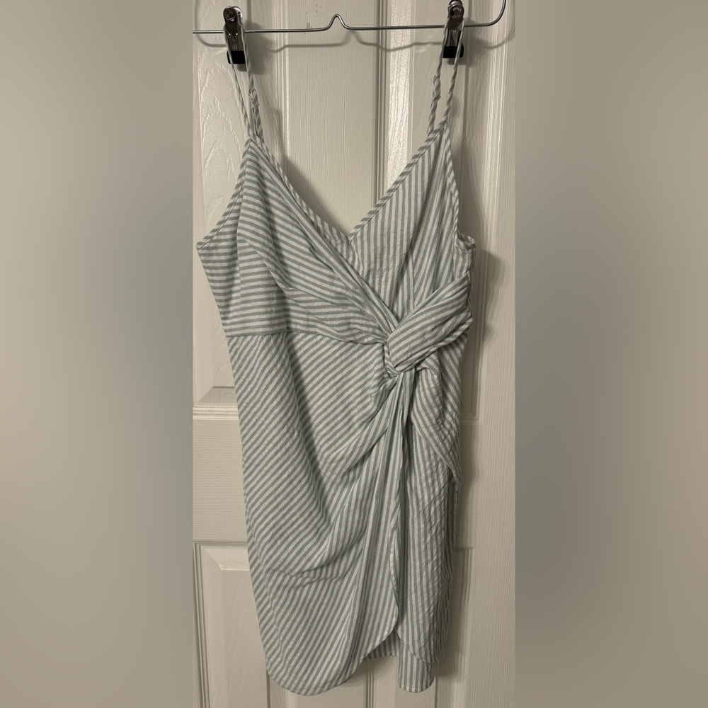Alter’d State Linen Striped Knot-Front Dress